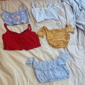 Set of Cropped Tops (Zara, Forever 21, FashionNova, Garage)